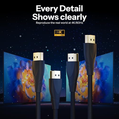 Basesailor HDMI 2.1 Cable 5M, Ultra High Speed 48Gbps Cord with Ethernet, 8K@60Hz 4K@120Hz UHD,Dolby Vision DTS,eARC,HDR10,3D, Compatible with TV,Monitor,Laptop,PS5,Xbox & HDMI Enabled Devices - Image 4