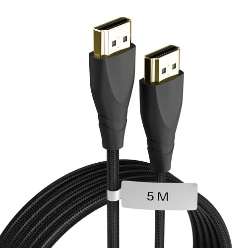 Basesailor HDMI 2.1 Cable 5M, Ultra High Speed 48Gbps Cord with Ethernet, 8K@60Hz 4K@120Hz UHD,Dolby Vision DTS,eARC,HDR10,3D, Compatible with TV,Monitor,Laptop,PS5,Xbox & HDMI Enabled Devices - Image 1