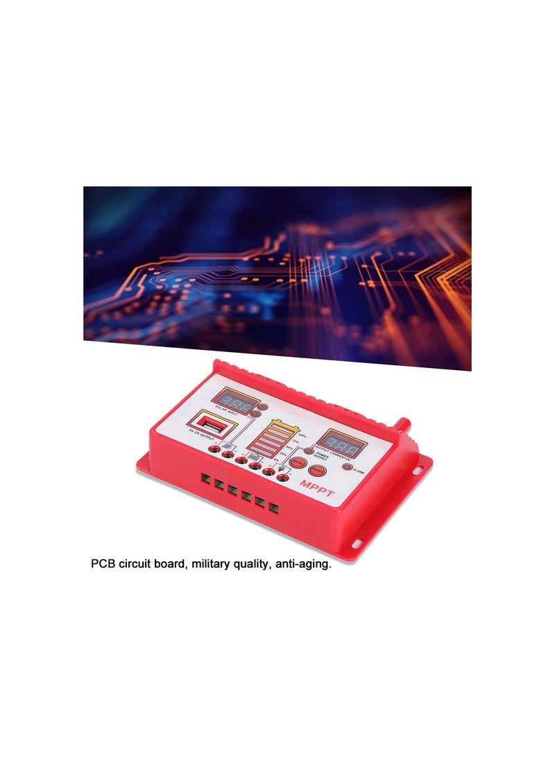 Solar Charge Controller, 12V/24V MPPT Solar Charge Panel Regulator with LED Display, Maximum Power Point Tracking Battery Controller(30A)