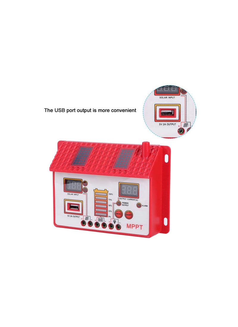 Solar Charge Controller, 12V/24V MPPT Solar Charge Panel Regulator with LED Display, Maximum Power Point Tracking Battery Controller(30A)