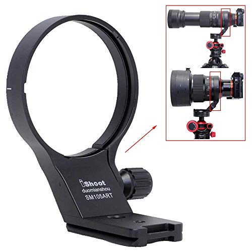 iShoot Lens Collar Tripod Mount Ring Support Holder BracketCompatible with Sigma 105mm f/1.4 DG HSM Art (EF/FX/FE/L Mount) & Sigma 100-400mm f/5-6.3 DG DN OS (E/L Mount) Lens, Bottom is Arca Fit Plate - Image 1