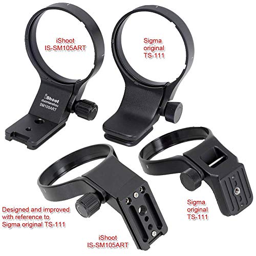 iShoot Lens Collar Tripod Mount Ring Support Holder BracketCompatible with Sigma 105mm f/1.4 DG HSM Art (EF/FX/FE/L Mount) & Sigma 100-400mm f/5-6.3 DG DN OS (E/L Mount) Lens, Bottom is Arca Fit Plate - Image 4