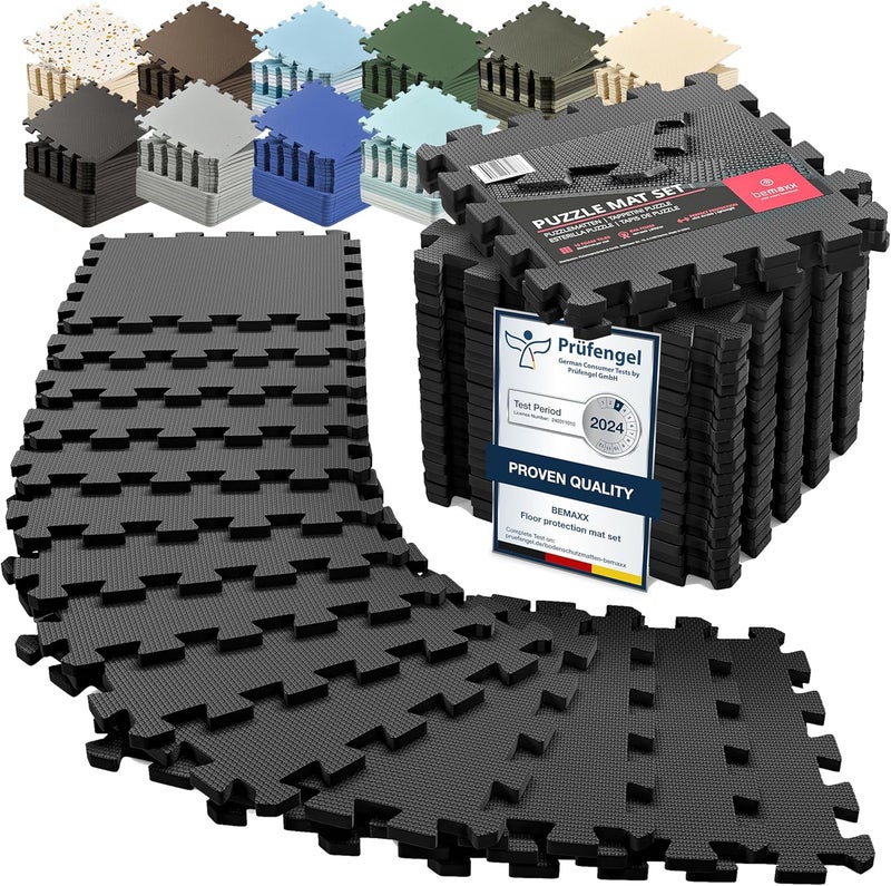 BeMaxx Gym Mats Set - 18 pcs EVA Interlocking Foam Floor Tiles (12.6"x12.6"x0.4") 18sqft Protective Gym Flooring Sports Home Workout Exercise Mats Puzzle Garage Fitness Play-Room Garage Pool Treadmill - Image 1