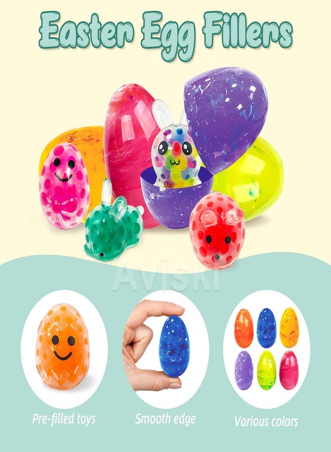 Aviski 24Pcs Easter Marble Eggs with Mochi Squishy Toys, 1pc Non-Woven Bags for Easter Theme Party Favors, Supplies for Easter Egg Hunt, Basket Stuffers/Fillers, Classroom Prize Supplies Toddler Boys Girls - Image 3