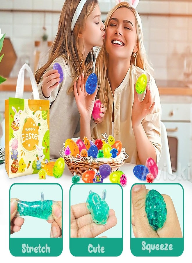 Aviski 24Pcs Easter Marble Eggs with Mochi Squishy Toys, 1pc Non-Woven Bags for Easter Theme Party Favors, Supplies for Easter Egg Hunt, Basket Stuffers/Fillers, Classroom Prize Supplies Toddler Boys Girls - Image 4