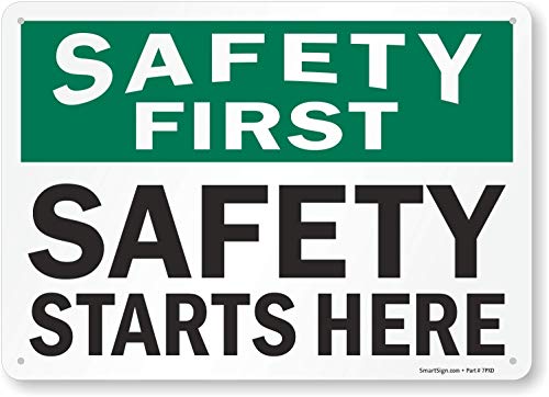 SmartSign "Safety First - Safety Starts Here" Sign | 10" x 14" Plastic - Image 3