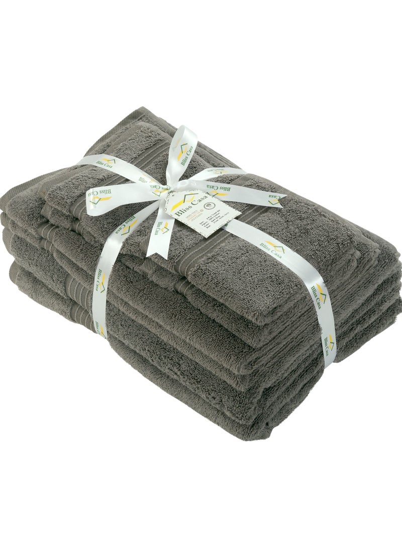 بليس كاسا مجموعة مناشف بليس كاسا مكونة من 8 قطع؛ منشفتا حمام ومنشفتا يد و4 مناشف - 550 جرام لكل متر مربع 100% قطن ممشط سريع الجفاف وفوط حمام سميكة عالية الامتصاص - جودة فندقية ناعمة للحمام والمنتجعات الصحية - Image 2