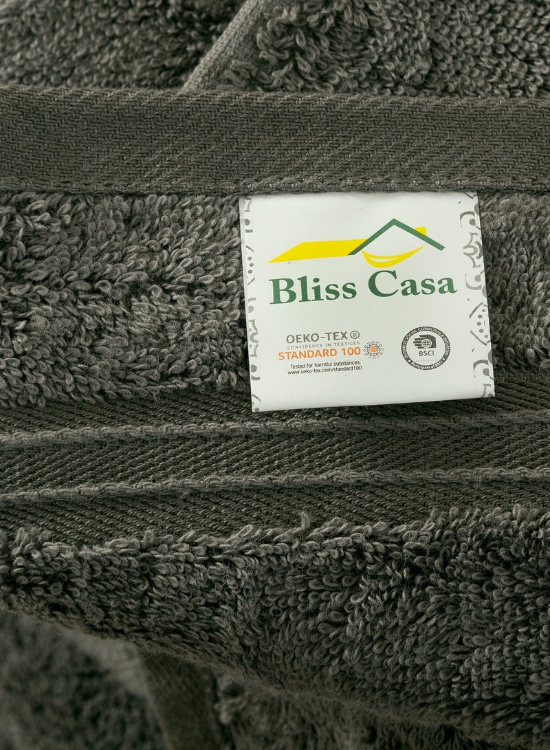 بليس كاسا مجموعة مناشف بليس كاسا مكونة من 8 قطع؛ منشفتا حمام ومنشفتا يد و4 مناشف - 550 جرام لكل متر مربع 100% قطن ممشط سريع الجفاف وفوط حمام سميكة عالية الامتصاص - جودة فندقية ناعمة للحمام والمنتجعات الصحية - Image 5