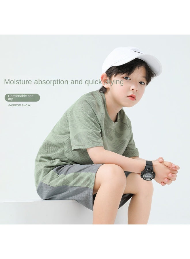Zuoxi Boys' Summer Sports Set - Lightweight Breathable Quick-dry Two-piece Basketball Outfit Trendy Big Kids' Athletic Wear - Image 2