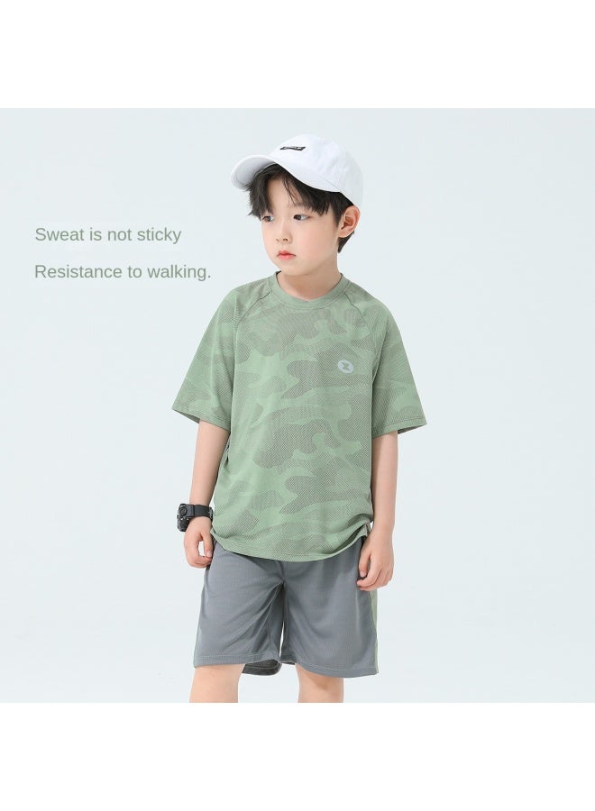 Zuoxi Boys' Summer Sports Set - Lightweight Breathable Quick-dry Two-piece Basketball Outfit Trendy Big Kids' Athletic Wear - Image 3