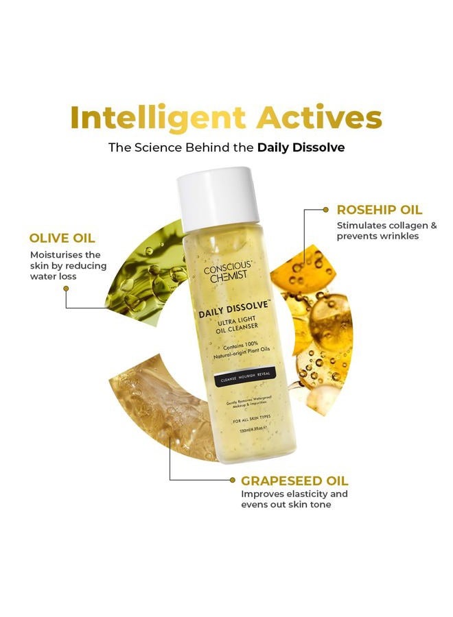 CONSCIOUS CHEMIST ® Ultra Light Oil Face Cleanser (100ml) With Olives | Removes Makeup, SPF And Impurities For Soft & Glowing Skin | 100% Natural Oils | Cruelty Free - Image 3