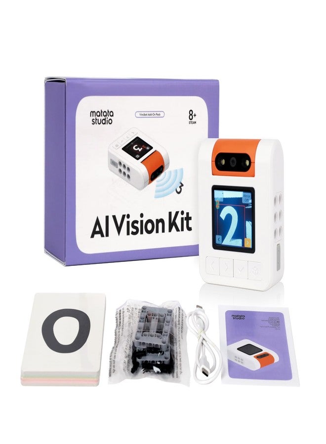 MatataStudio AI Vision Kit for VinciBot with a 180° Flip Camera, Programmable Screen and Modular Structure Can Add 7 Visual Functions, for Beginners and Advanced Learners of AI from 8-12 - Image 1