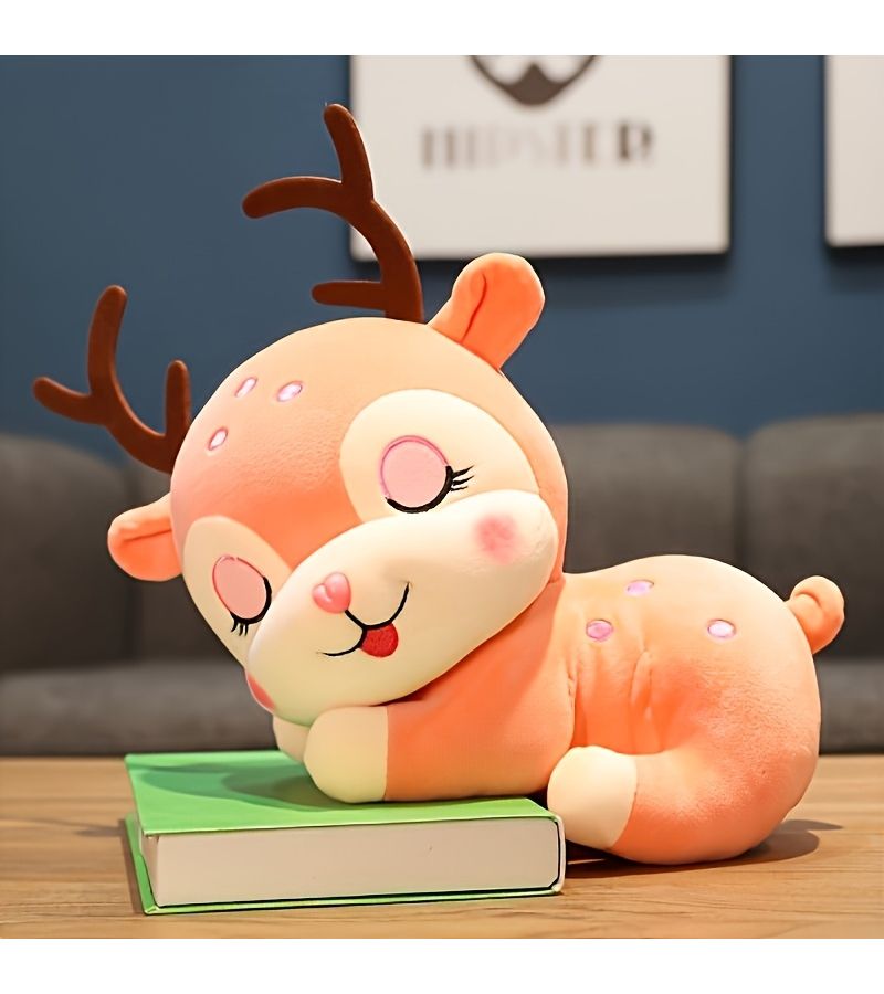 Pink Elk Plush Stuffed Animal Soft Home Decoration Toy Gift for Children Kids Boy Girl - Image 4