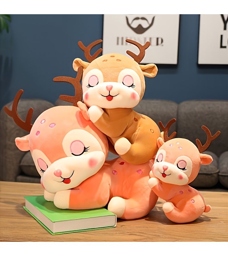 Pink Elk Plush Stuffed Animal Soft Home Decoration Toy Gift for Children Kids Boy Girl - Image 3