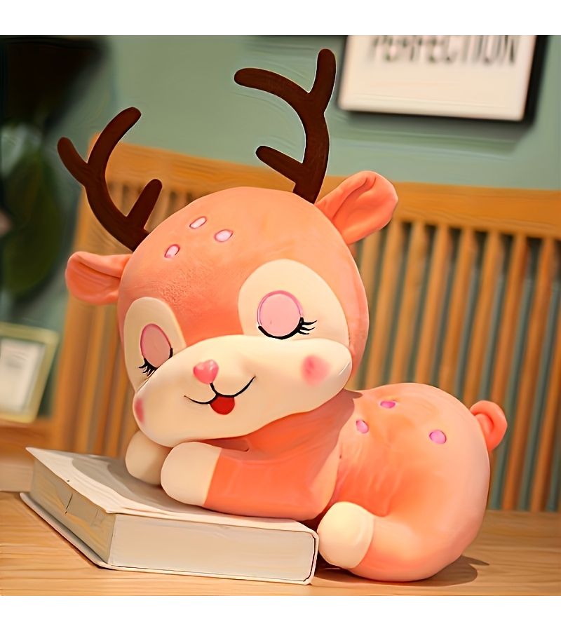 Pink Elk Plush Stuffed Animal Soft Home Decoration Toy Gift for Children Kids Boy Girl - Image 5