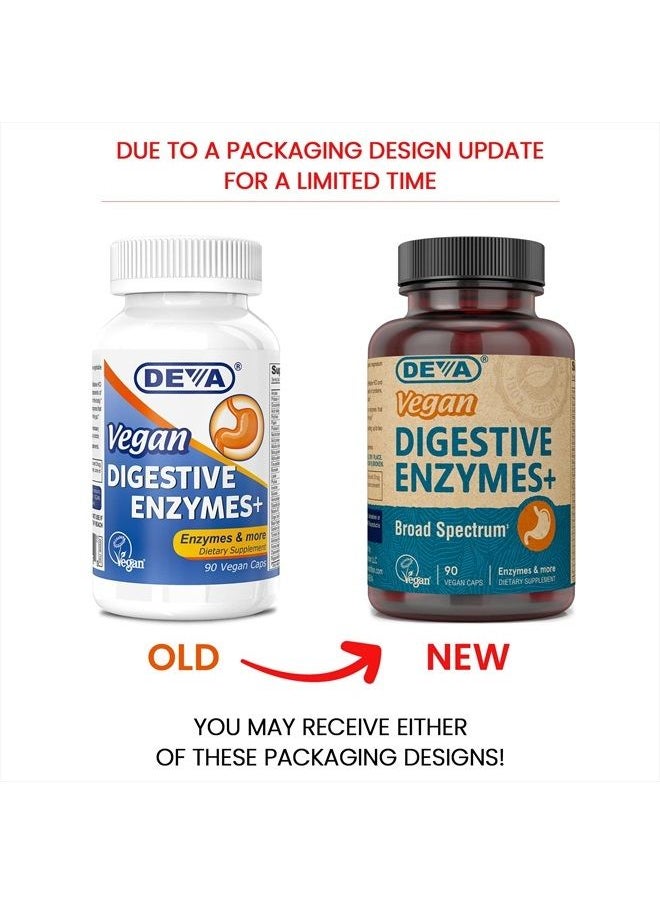 Digestive Enzymes Plus Supplement - A Unique Blend of Enzymes & Herbs - 90 Capsules, 1-Pack