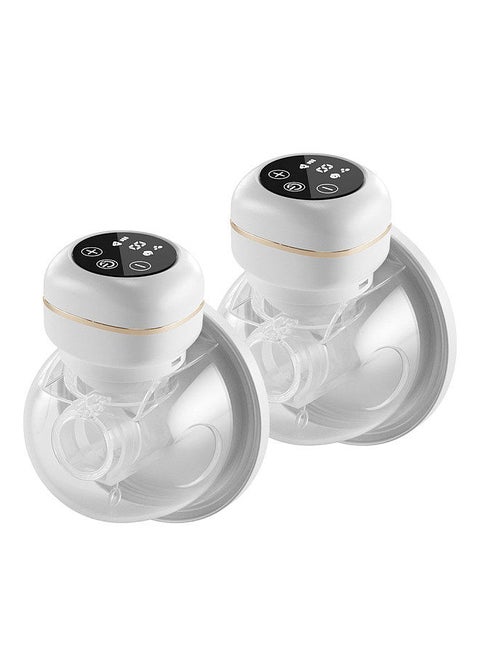 2pcs Wearable Breast Pump Portable Electric Breast Pump Hands Free 3 Modes 9 Suction Levels Low Noise with 26mm Silicone  150ml Storage Capacity for Breastfeeding