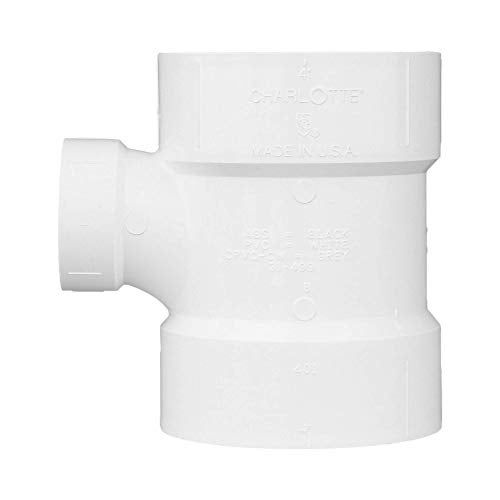 CHARLOTTE PIPE 4 x 4 x 2 DWV Sanitary TEE REDUCING DWV (Drain, Waste and Vent) (1 Unit Piece) - Image 5