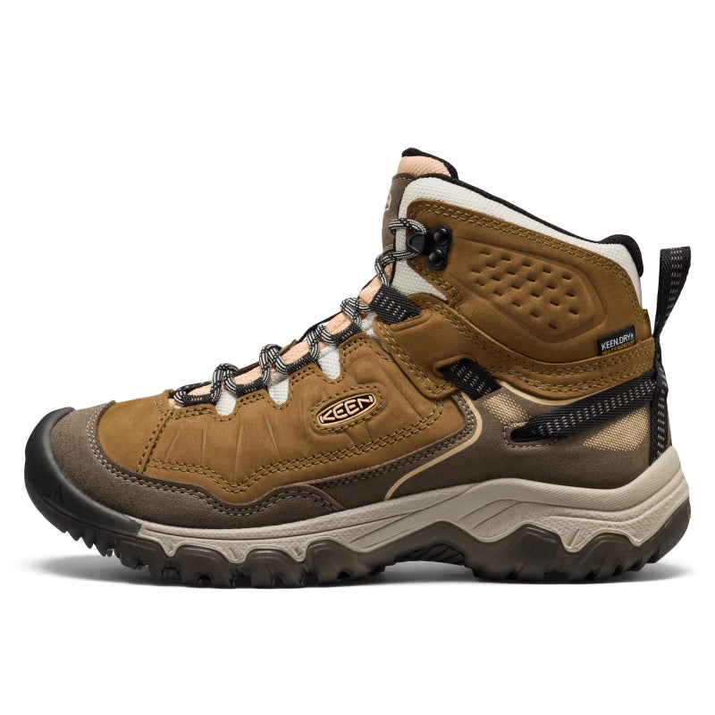 KEEN Women's Targhee 4 Mid Height Durable Comfortable Waterproof Hiking Boots, Coyote/Peach Fuzz, 10 - Image 3
