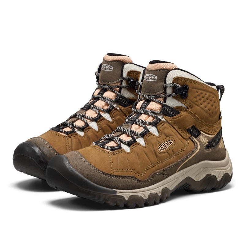 KEEN Women's Targhee 4 Mid Height Durable Comfortable Waterproof Hiking Boots, Coyote/Peach Fuzz, 10 - Image 4