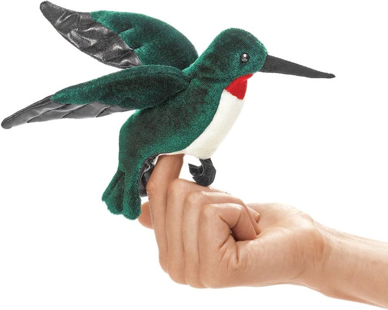 Folkmanis Mini Hummingbird Finger Puppet - Plush Interactive Toy - Image 1