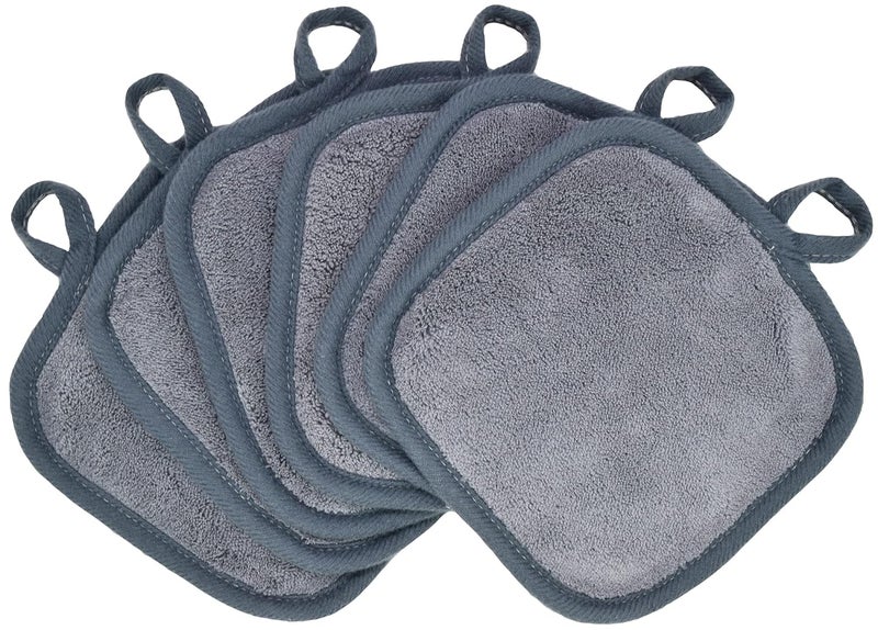 Makeup Remover Cloths for Face Eye Lips  Reusable Makeup Remover Pads Soft Microfiber Facial Cleansing Cloths 5 x 5 inch 6 Pack Gray