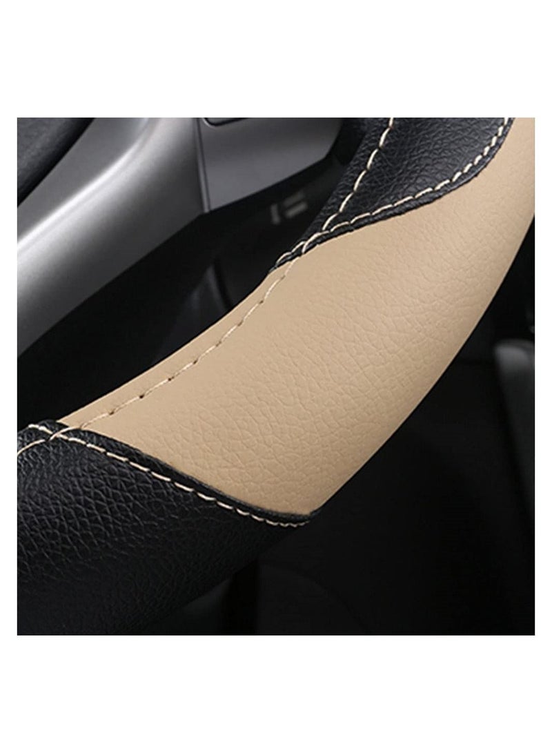 SYOSI Leather Car Steering Wheel Cover Non-Slip Car Wheel Cover Protector Breathable Microfiber Leather Universal Fit for Most Cars - Image 5