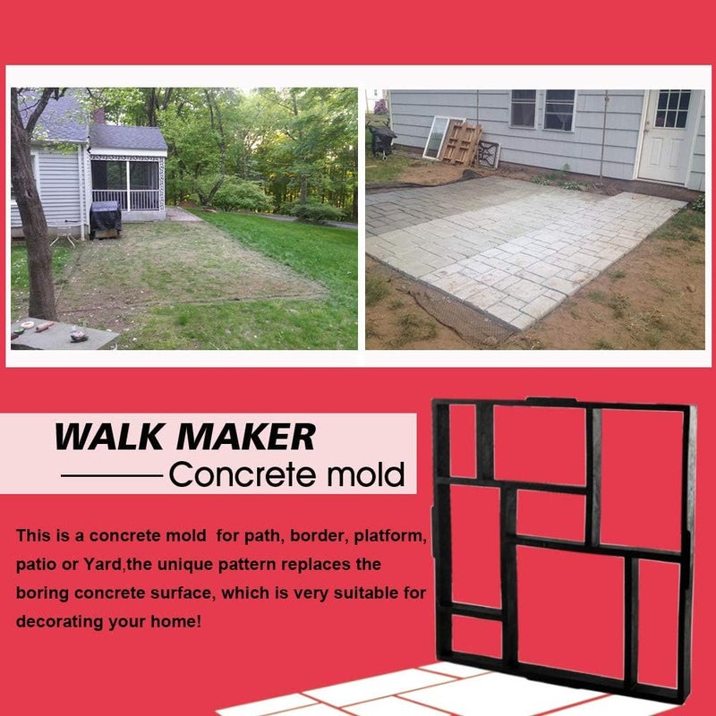 Anothera 20"x20"x1.8" Plus Size Walk Maker Reusable Concrete Path Maker Molds Stepping Stone Paver Lawn Patio Yard Garden DIY Walkway Pavement Paving Moulds (8-Grid) - Image 3