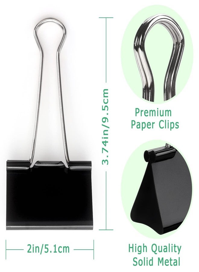 ZZTX Binder Clips Paper Clamps Clips for Office, Black, 2.0 Inches, 12 Pack - Image 3