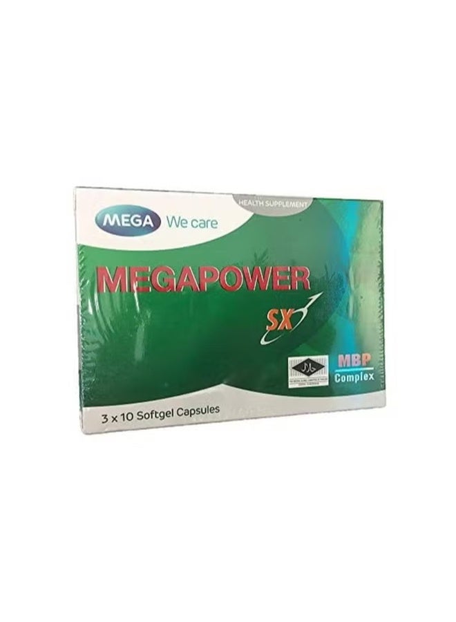 Megapower SX Softgel Capsules Pack of 30 | Men’s Health Supplement for Energy, Stamina, Vitality & Performance Support with Essential Nutrients