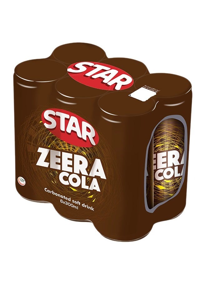 Star Zeera Cola Carbonated Soft Drink Cans 6 x 300ml 