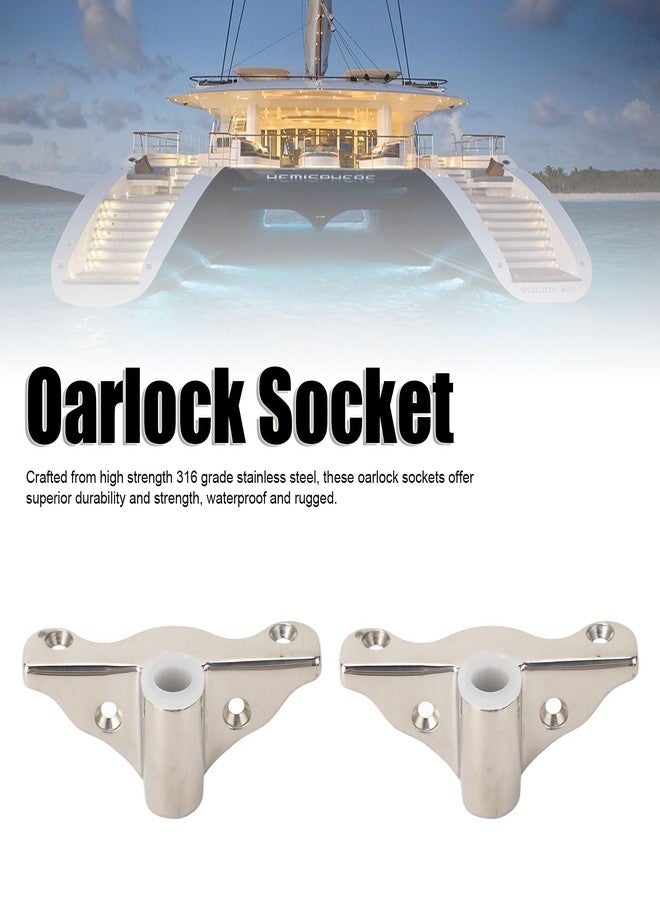 Fydun 2PCS 316 Stainless Steel Row Lock Oarlock Socket Oarlock Support Bracket for 1/2 Shank Angle Side Mount for Yacht RV Marine - Image 2