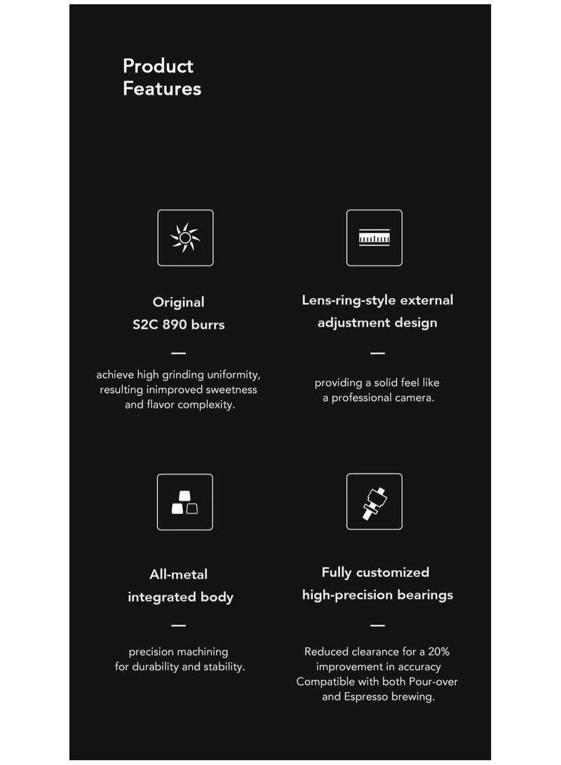 تايم مور تايم مور مطحنة قهوة يدوية S3 مع إعدادات خارجية قابلة للتعديل  - Image 5