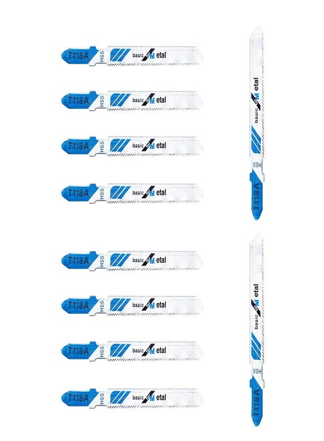 TAROSE 10-Piece T118A 3 Inch 21 TPI Assorted T-Shank Jig Saw Blades Set for Cutting Metal - Image 1