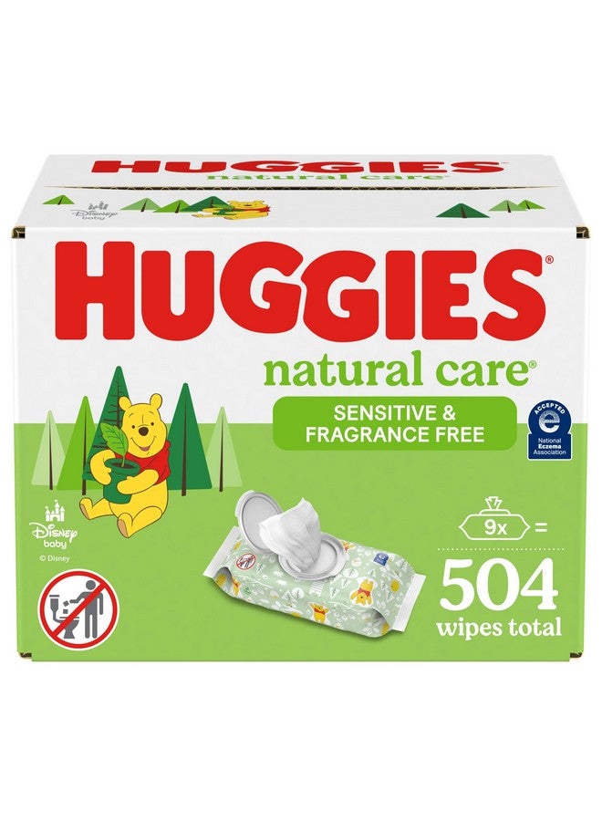 HUGGIES Natural Care Sensitive Baby Wipes, Unscented, Hypoallergenic, 99% Purified Water, 9 Flip-Top Packs (3 Packs Of 3), 504 Total Wipes (56 Wipes Per Pack), Packaging May Vary - Image 1