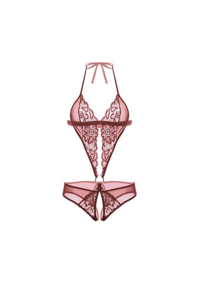 Accessorize Kingdom Accessorize Kingdom Women Deep V Imported Lingerie Lace Teddy One Piece Mini Bodysuit  - Image 1