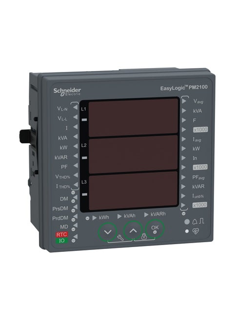 Schneider Meter PM2000_ EasyLogic PM2120, Power & Energy meter, up to the 15th harmonic, LED display, RS485, class 1_ [METSEPM2120]