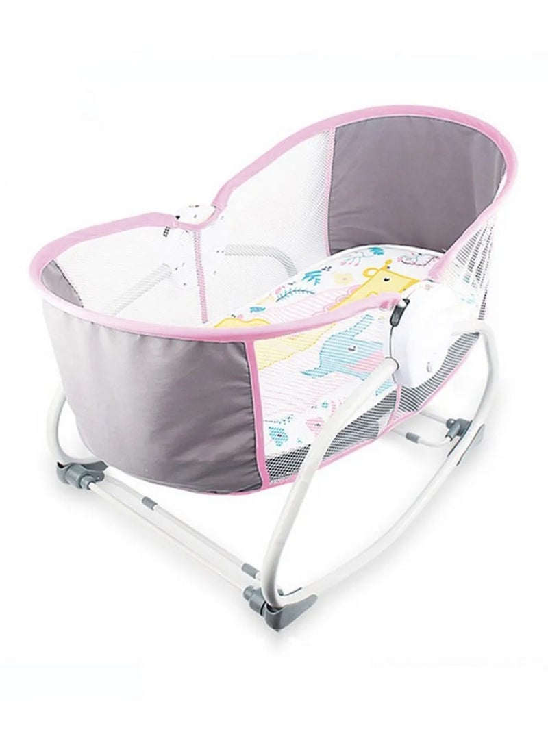 DubaiGallery Baby Rocker Bassinet with Mattress – Portable Foldable Cradle Bed, Mesh Sides, Comfortable Sleep Support - Image 1