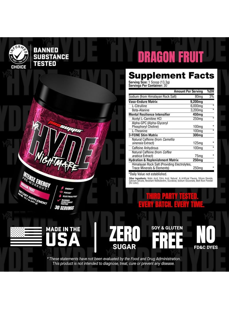 ProSupps PS Hyde Nightmare Pre-workout Dragon Fruit 30 serving - Image 5