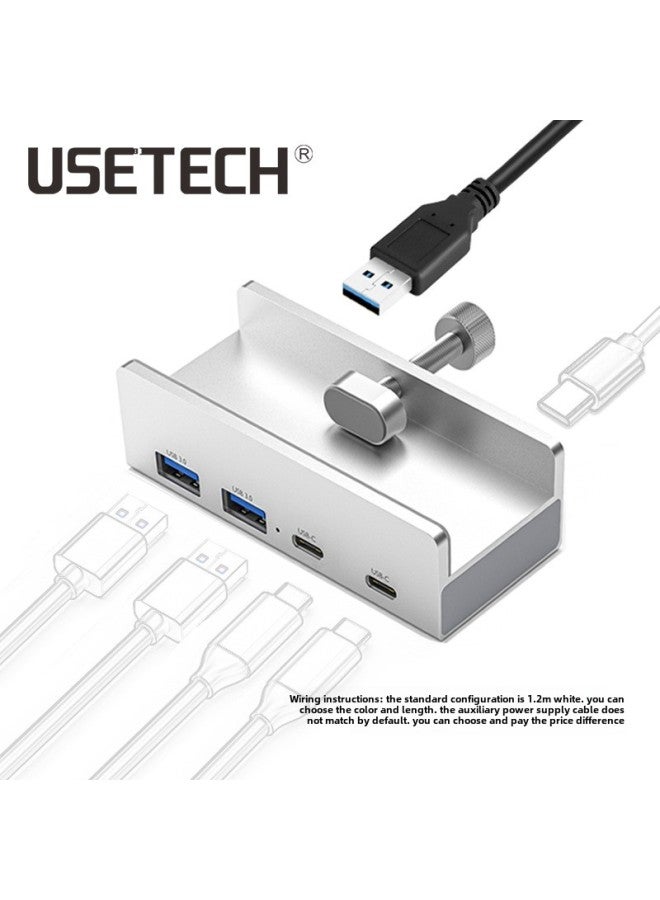 Multi-function Hub Hub Splitter Multi-USB3.0 Interface Expansion Dock Extender Easy To Fix Notebook-Number Of Interfaces:Silver 2A2C-optional 0.8 M Black Line  - Image 1