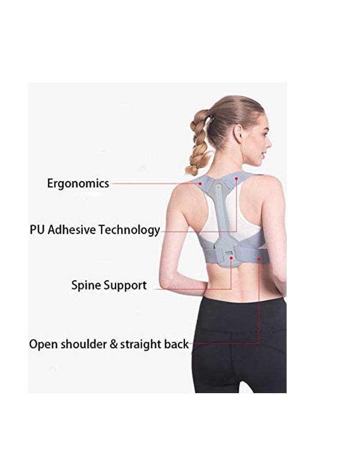 Generic Back Support Posture Corrector Back Brace Posture Corrector for Women Men Fully Adjustable Back Brace Comfortable Posture Support for Back Neck and Shoulder Relief  - Image 2
