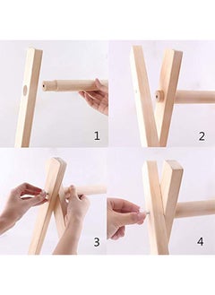 Beauenty Wooden Baby Gym with 4 Hanging Toys Foldable Baby Play Gym Frame Activity Gym Hanging Bar Newborn Gift Baby Girl and Boy Gym，Baby Toys for Perfect 0-1.5 Years Baby Shower  - Image 3