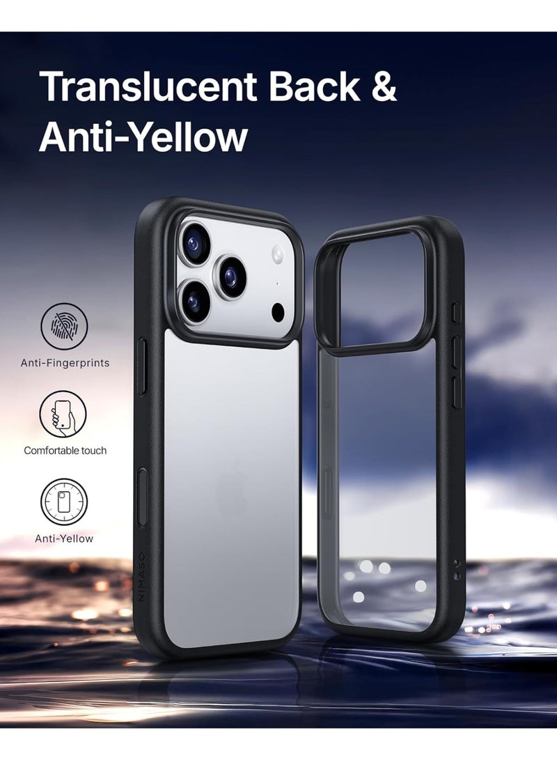 iPhone 17 Pro Max Case 6.9 Inch, Grade Shockproof Drop Protection, Translucent Matte Back Anti-Fingerprint Slim Thin Phone Cover for Clear. - Image 4