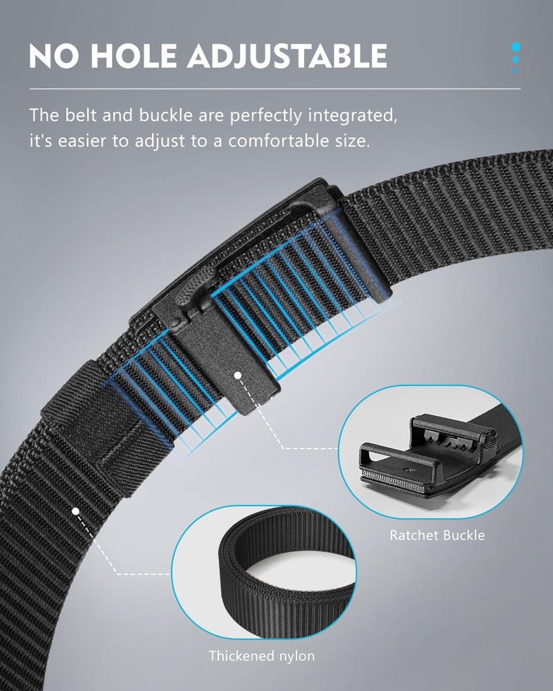 FAIRWIN Ratchet Belts for Men - Nylon Web Belts for Golf Work Casual, Adjustable Webbing for Daily/Outdoor/Business - Image 3