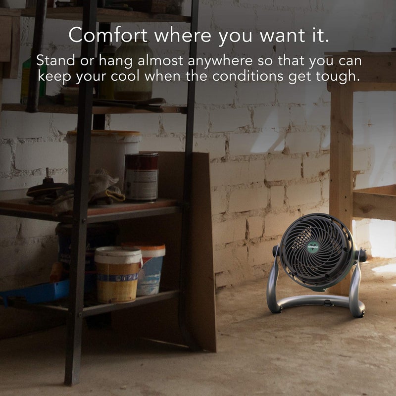 Vornado EXO51 Small Heavy Duty Air Circulator, 3-Speed High Velocity Shop Fan, Dustproof and Water-Resistant, Powerful Motor, Industrial High Impact Case, Whole Room Air Circulator, Green - Image 4