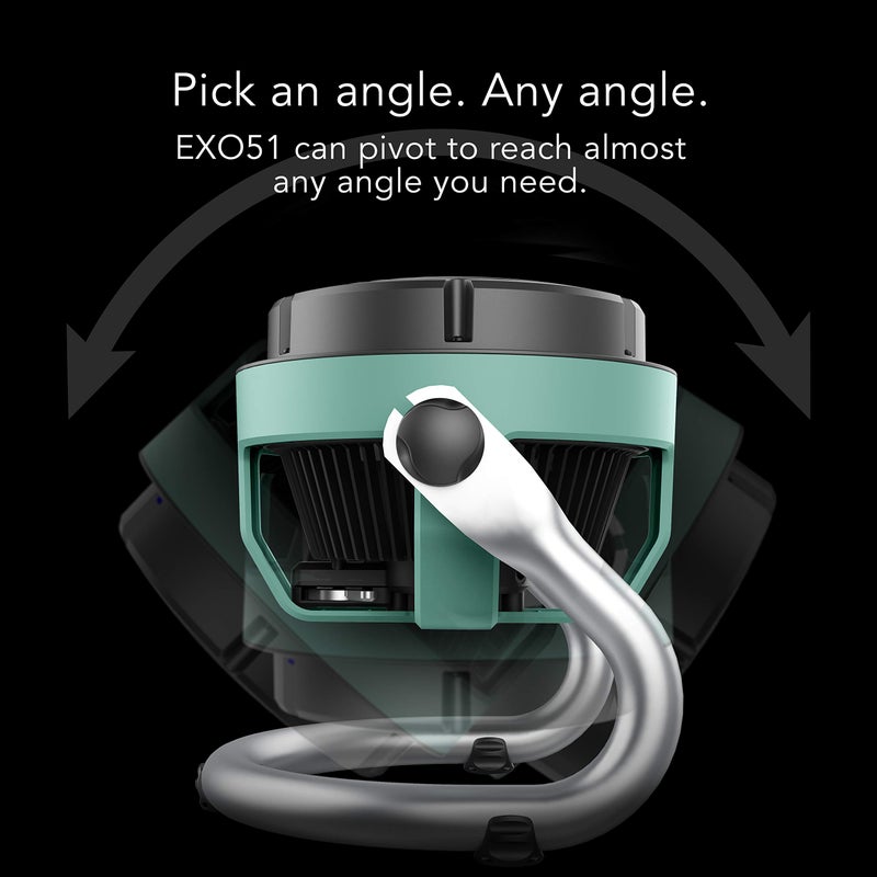Vornado EXO51 Small Heavy Duty Air Circulator, 3-Speed High Velocity Shop Fan, Dustproof and Water-Resistant, Powerful Motor, Industrial High Impact Case, Whole Room Air Circulator, Green - Image 3