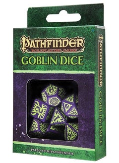 Q WORKSHOP Q-Workshop Pathfinder Rpg Goblin Purple & Green Ornamented Dice Set 7 Polyhedral Pieces (QWOPAT76)  - Image 4