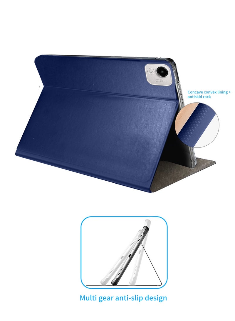 BYTER Honor Pad X9a (11.5 inch) 4G 2025 Classic PU Leather Trifold Stand Flip Case Cover (TCFPSR) - Navy Blue - Image 4