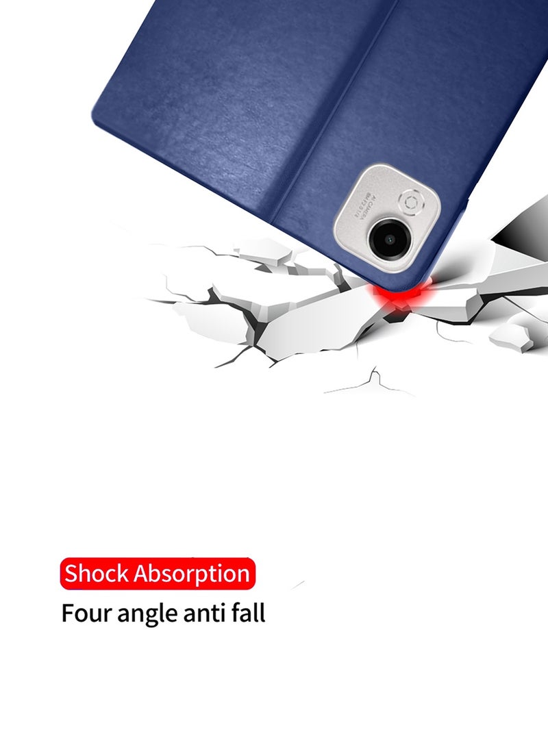 BYTER Honor Pad X9a (11.5 inch) 4G 2025 Classic PU Leather Trifold Stand Flip Case Cover (TCFPSR) - Navy Blue - Image 3