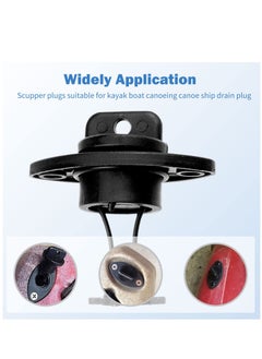 KASTWAVE Kayak Drain Plug Kit Boat Scupper Plugs Thread Bung for Kayak Canoe Boat with Screws Hardware, Drain Stoppers Fits Most Kayak Canoe  - Image 3